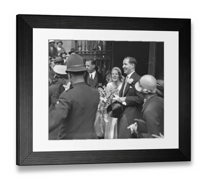 Framed Print : The wedding of Mr Paul Willert and the Honourable Brenda Pearson, daughter of Framed Print : The wedding of Mr Paul Willert and the Honourable Brenda Pearson, daughter of