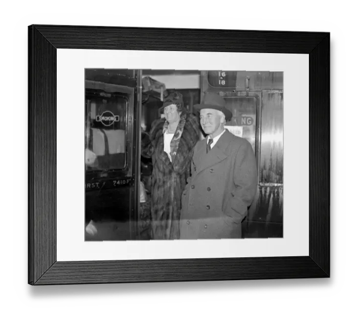Framed Print : At Victoria. Sir John and Lady Simon. 23 December 1937 Simon, John Allsebrook