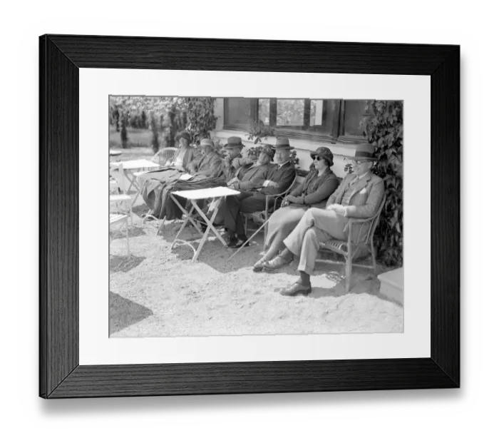 Framed Print : At Aix-Les-Bains Mr Bonar Law with Mr and Mrs Rudyard Kipling. 31 October 1923