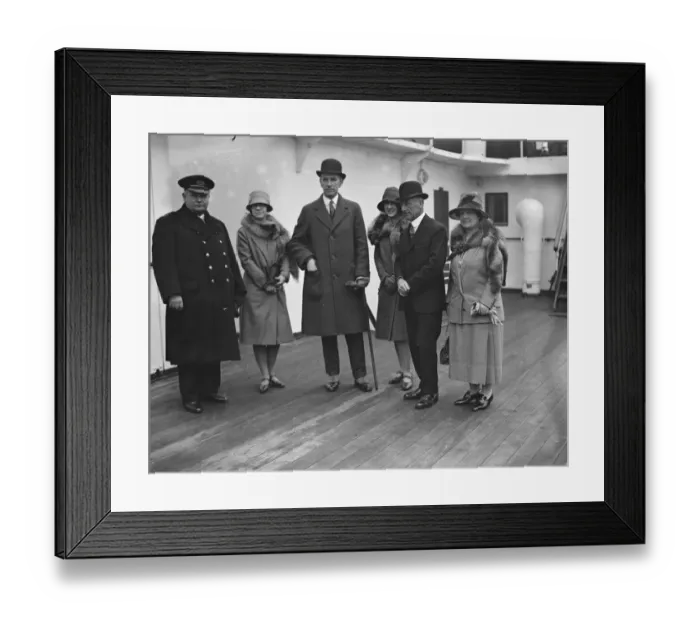 Framed Print : Aboard the SS Almeda at Tilbury. Captain W Turner Russell ( skipper ), Mr Dewey Framed Print : Aboard the SS Almeda at Tilbury. Captain W Turner Russell ( skipper ), Mr Dewey