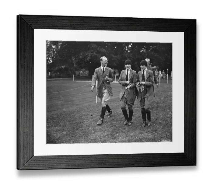 Framed Print : Ranelagh mounted sports. Mr Kleinwart and the Misses Schofield. 1926 Framed Print : Ranelagh mounted sports. Mr Kleinwart and the Misses Schofield. 1926