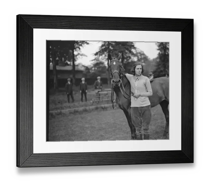 Framed Print : Roehampton Club Pony Gymkhana Miss Cecilie Nickalls 25 June 1926 Framed Print : Roehampton Club Pony Gymkhana Miss Cecilie Nickalls 25 June 1926