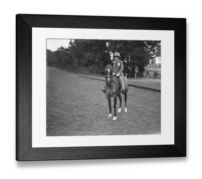 Framed Print : Ranelagh horse and pony show. Miss Rosalind Cubitt. 1930 Framed Print : Ranelagh horse and pony show. Miss Rosalind Cubitt. 1930