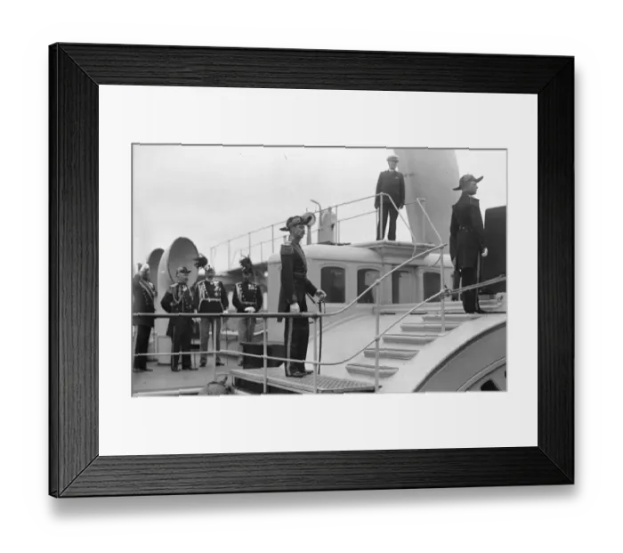 Framed Print : King and Queen of Denmark at Port Victoria. King Christian Landing Framed Print : King and Queen of Denmark at Port Victoria. King Christian Landing