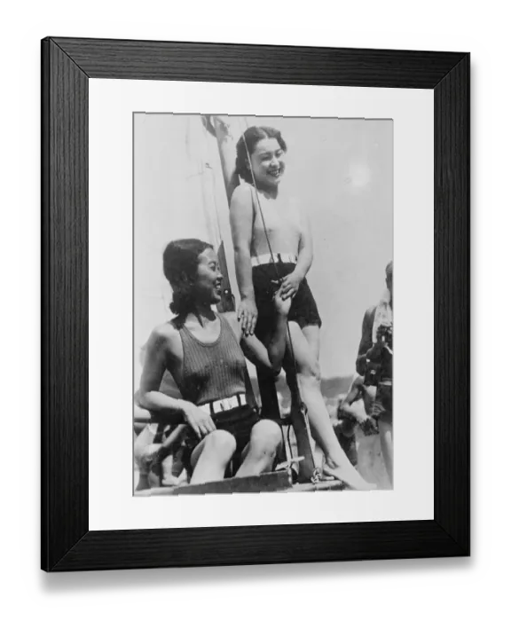 Framed Print : Japanese bathing belles Framed Print : Japanese bathing belles
