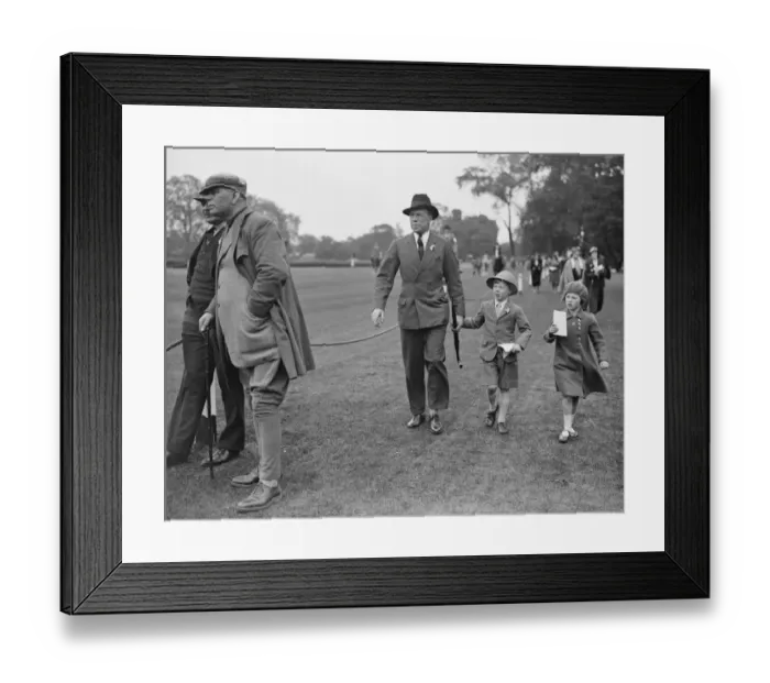 Framed Print : Ranelagh Pony show and sports day Sir Louis Greig and his children 1932 Framed Print : Ranelagh Pony show and sports day Sir Louis Greig and his children 1932