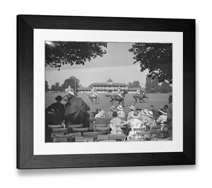 Framed Print : Polo at the Ranelagh Club, West London. The match between Aurora, a team from the USA Framed Print : Polo at the Ranelagh Club, West London. The match between Aurora, a team from the USA