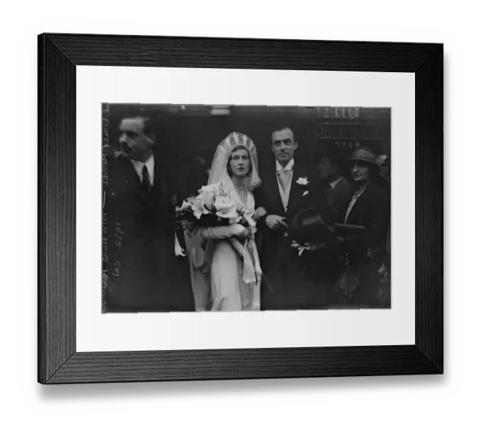 Framed Print : A pretty military wedding. The marriage of Mr Linley Messel and Miss Anne Alexander