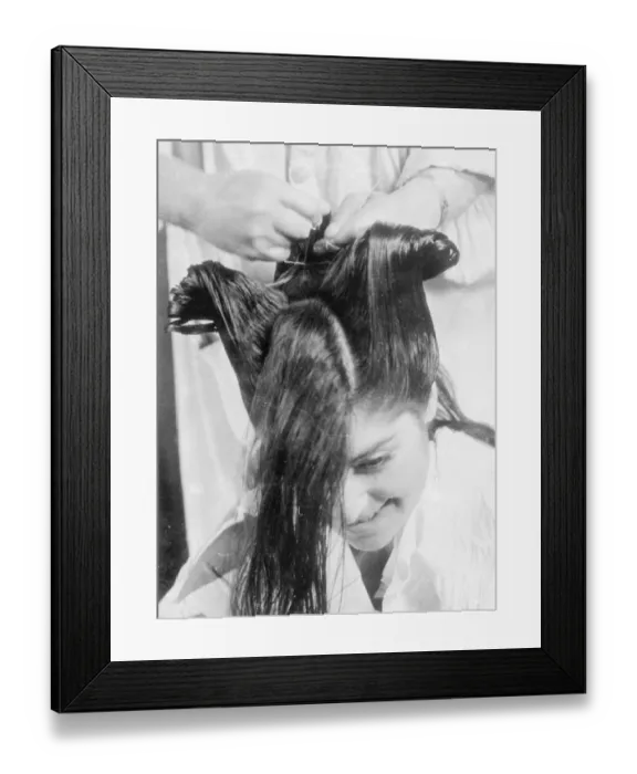 Framed Print : Japanese girls submit to 2 hours agony for alluring coiffure. Few people who admire Framed Print : Japanese girls submit to 2 hours agony for alluring coiffure. Few people who admire