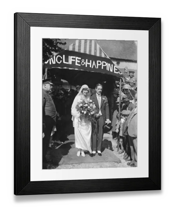 Framed Print : Wedding of the Hon Irene Cage and Capt Shuldham at Firle, Sussex The bride Framed Print : Wedding of the Hon Irene Cage and Capt Shuldham at Firle, Sussex The bride