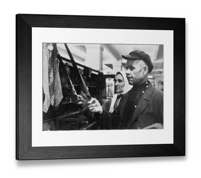 Framed Print : A Russian couple buying ties. 1934 Framed Print : A Russian couple buying ties. 1934