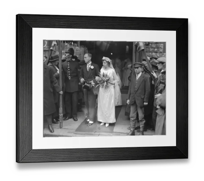 Framed Print : Wedding of Sir Edward Anson and Miss Pollock at St Peters, Cranleigh garden 17