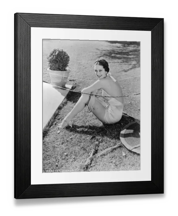 Framed Print : A dazzling new bathing creation worn by Dorothy Lamour, the Hollywood film actress Framed Print : A dazzling new bathing creation worn by Dorothy Lamour, the Hollywood film actress