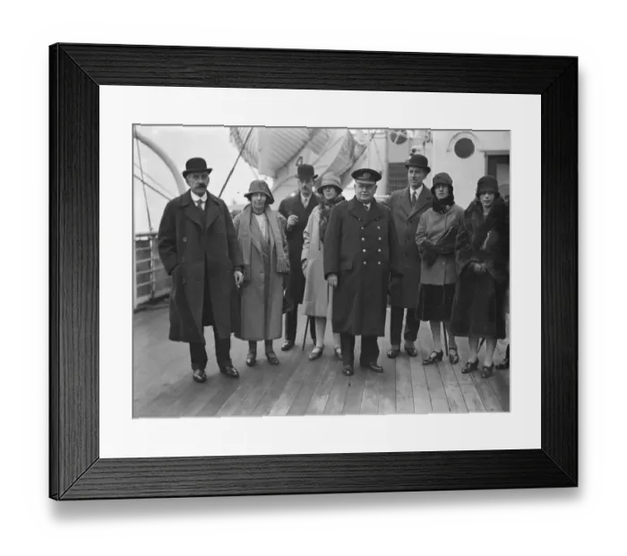 Framed Print : Aboard the Blue Star Liner Almeda at Tilbury. On left, Lord and Lady Askwith Framed Print : Aboard the Blue Star Liner Almeda at Tilbury. On left, Lord and Lady Askwith