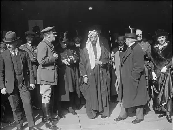 At the Guildhall, London; Lord Allenby, Emir Faisal, Mr Lloyd George and Lady Allenby