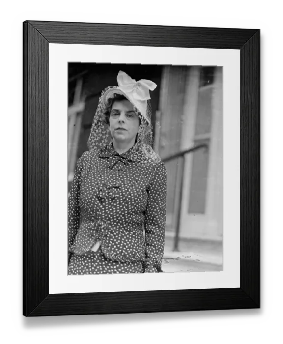 Framed Print : A variation of the old-time poke - Bonnet worn by Lady Derwent during a walk in Framed Print : A variation of the old-time poke - Bonnet worn by Lady Derwent during a walk in