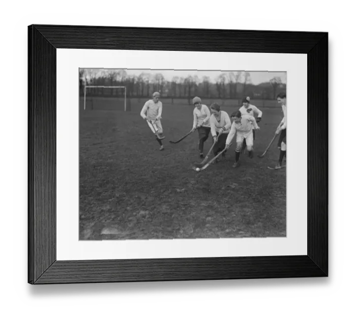 Framed Print : Hockey at Lyons Club, Sudbury 1 February 1920 Framed Print : Hockey at Lyons Club, Sudbury 1 February 1920