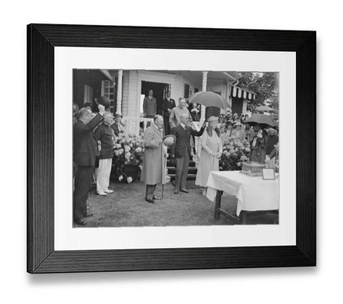 Framed Print : The King and Queen at Ranelagh when they witnessed the final for the Kings Cororation Cup Framed Print : The King and Queen at Ranelagh when they witnessed the final for the Kings Cororation Cup