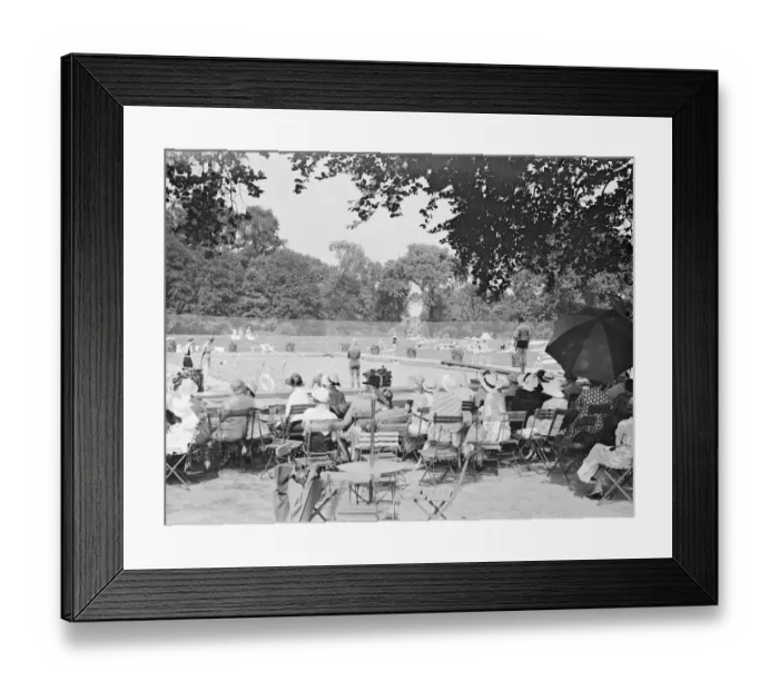 Framed Print : Ranelagh farm polo club. The new bathing pool 27 July 1933 Framed Print : Ranelagh farm polo club. The new bathing pool 27 July 1933