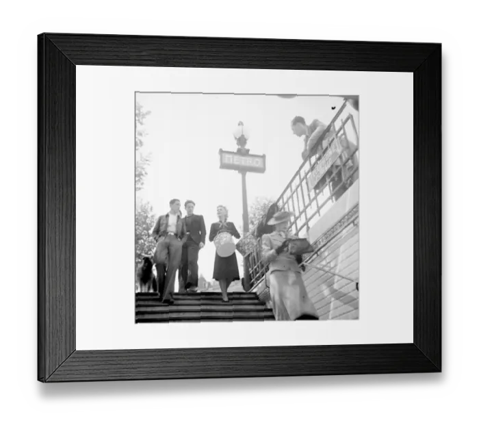 Framed Print : Day in the life of a Midinette. A Parisian salesgirl travelling on the Metro to Framed Print : Day in the life of a Midinette. A Parisian salesgirl travelling on the Metro to