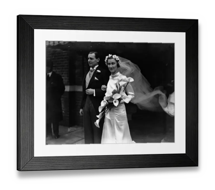 Framed Print : The wedding of Mr John Neil Cooper and Miss Betty Soames ( Kent County Tennis player Framed Print : The wedding of Mr John Neil Cooper and Miss Betty Soames ( Kent County Tennis player