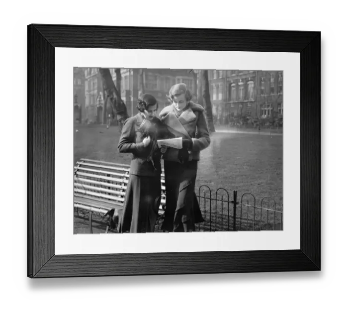 Framed Print : Two society girls, Miss June Child, who is the daughter of Mme Davila de Pena Framed Print : Two society girls, Miss June Child, who is the daughter of Mme Davila de Pena