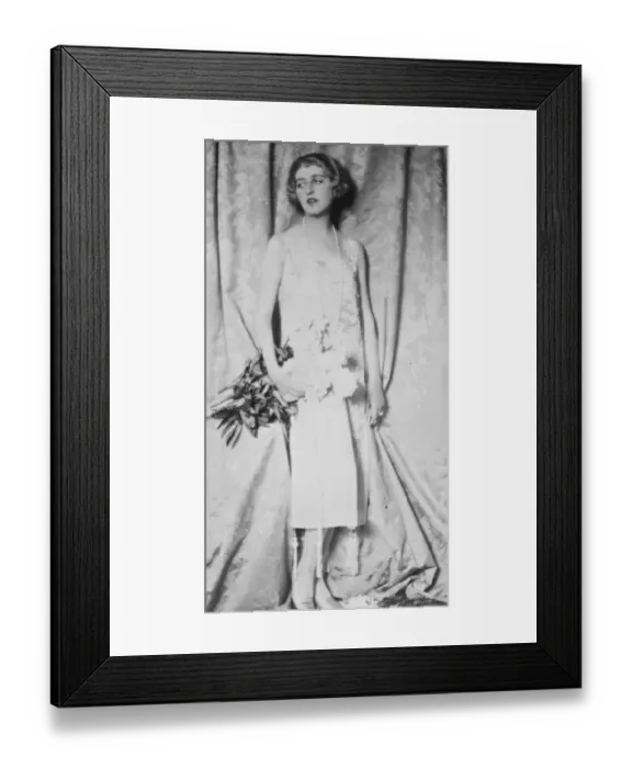 Framed Print : Leader of Deauville fashions. The Countess de Maigret, wearing a charming gown Framed Print : Leader of Deauville fashions. The Countess de Maigret, wearing a charming gown