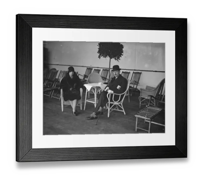 Framed Print : Aboard the Blue Star Liner Almeda, Tilbury. Lady Evelyn Graham and Captain Framed Print : Aboard the Blue Star Liner Almeda, Tilbury. Lady Evelyn Graham and Captain