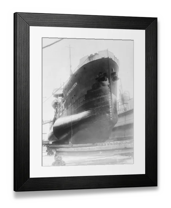Framed Print : Not a Blister ship. This curious craft, photographed in dock at Hamburg Framed Print : Not a Blister ship. This curious craft, photographed in dock at Hamburg