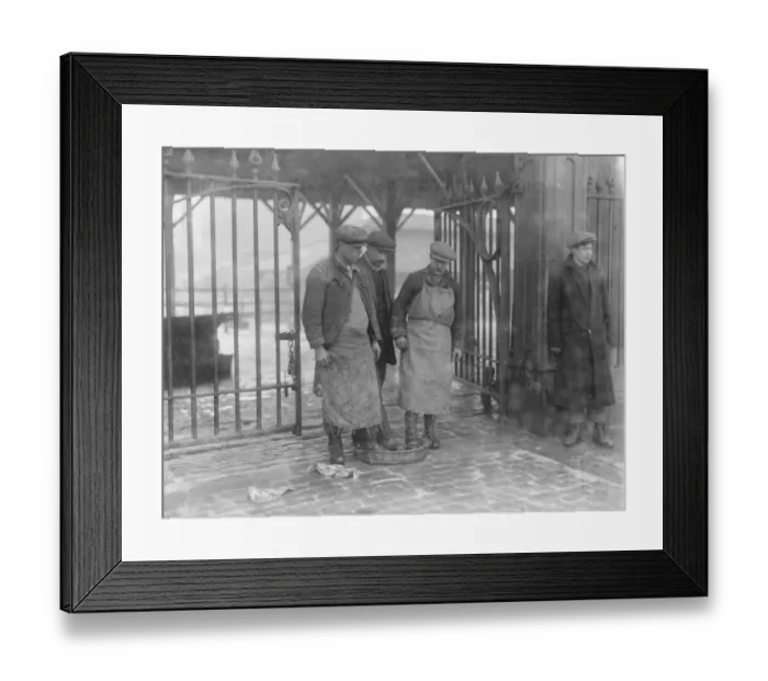 Framed Print : Foot and Mouth Disease Precautions at Islington Market Workmen disinfecting their Framed Print : Foot and Mouth Disease Precautions at Islington Market Workmen disinfecting their