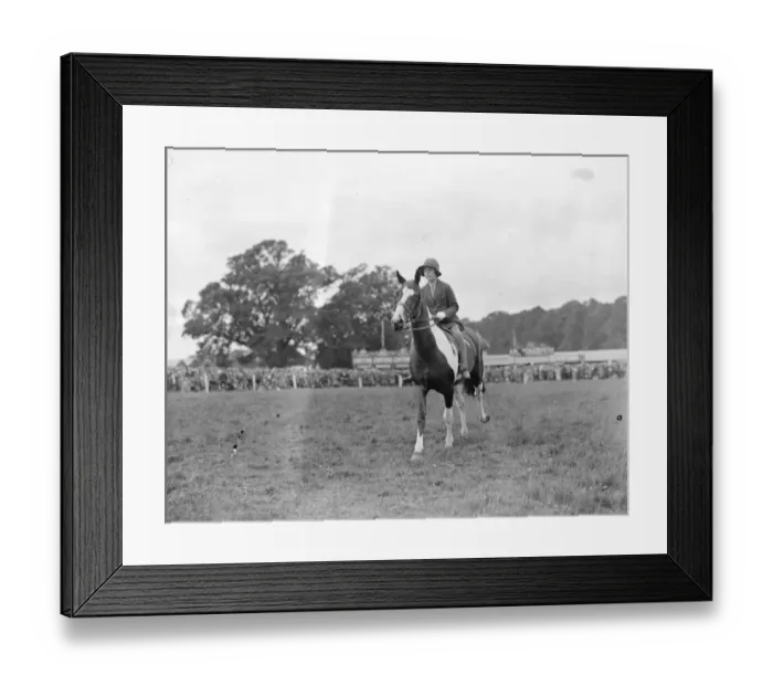 Framed Print : Hertfordshire Show at Hatfield Park Miss Marjorie Packer on her new skewball pony 18 Framed Print : Hertfordshire Show at Hatfield Park Miss Marjorie Packer on her new skewball pony 18