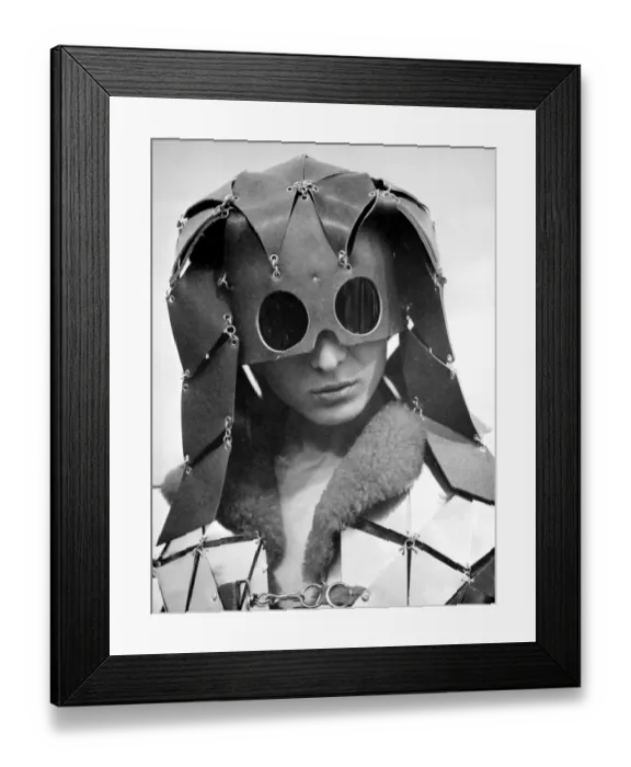 Framed Print : Paris: This striking fashion from Parisian fashion Designer Paco Rabanne, to protect Framed Print : Paris: This striking fashion from Parisian fashion Designer Paco Rabanne, to protect