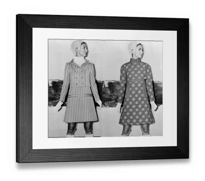 Framed Print : Ungaro fashion Ungaros typical silhouette is well illustrated in these ensembles Framed Print : Ungaro fashion Ungaros typical silhouette is well illustrated in these ensembles