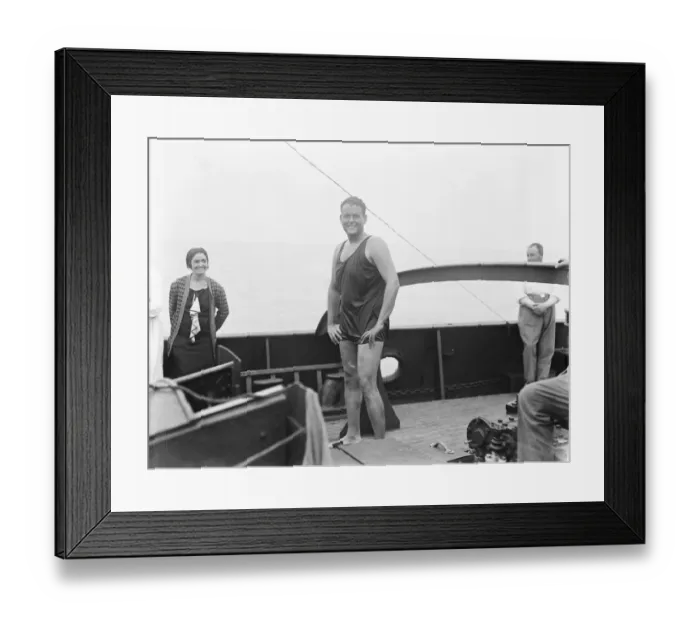 Framed Print : Helmy, the Egyptian swimmer, who is to attempt to swim the channel. 18 August 1925 Framed Print : Helmy, the Egyptian swimmer, who is to attempt to swim the channel. 18 August 1925