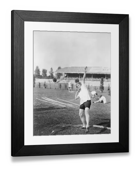 Framed Print : British women athletes again to the fore. Miss Birchenough ( England ) winner of