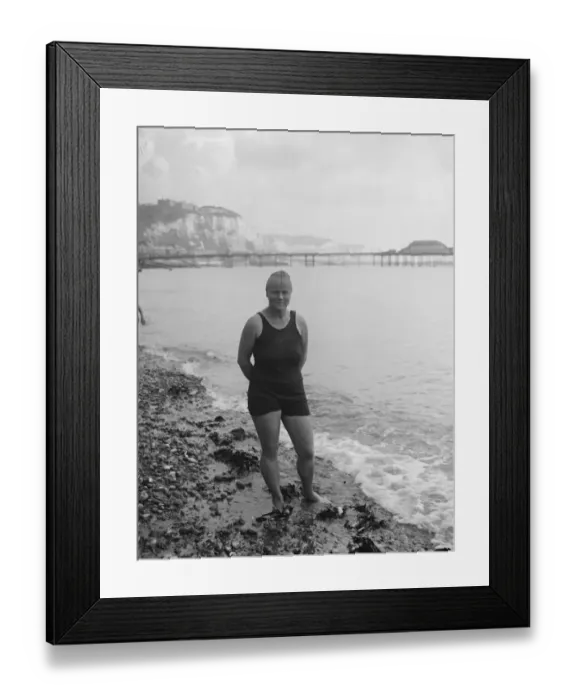 Framed Print : Mrs Corson, who is to attempt to swim the channel. 12 August 1926