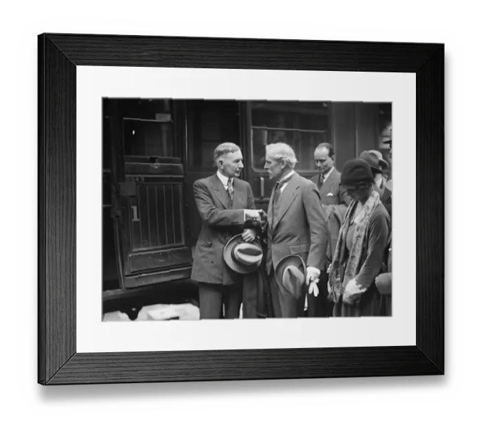 Framed Print : Historic meeting of Premier, Mr Ramsay MacDonald and the American ambassador in the Highlands Framed Print : Historic meeting of Premier, Mr Ramsay MacDonald and the American ambassador in the Highlands