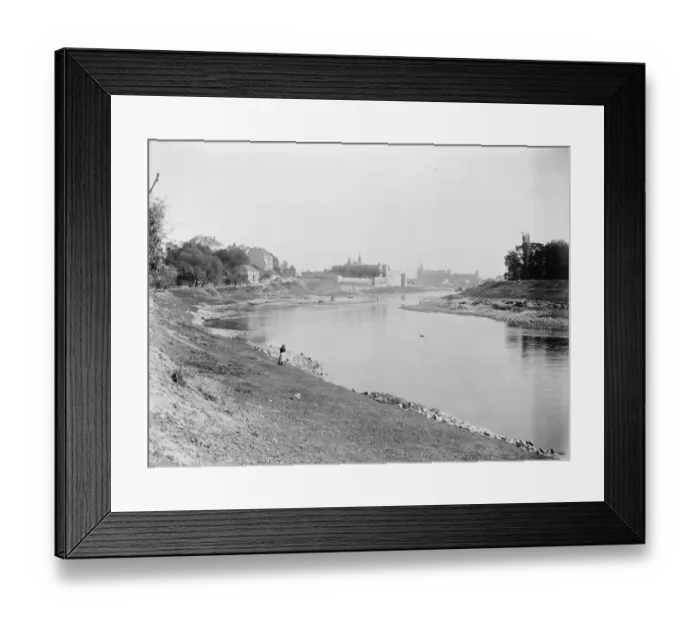 Framed Print : Cracow, Poland. View of the Vistula at Cracow. 24 October 1921 Framed Print : Cracow, Poland. View of the Vistula at Cracow. 24 October 1921
