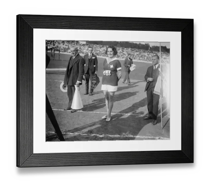 Framed Print : First womens Olympiad. Handsome win for Britain. Mlle Pianzola ( Switzerland