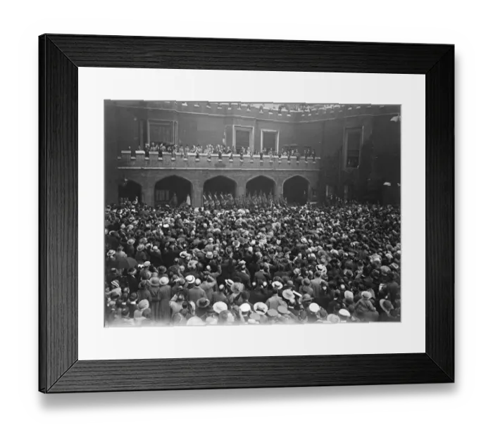 Framed Print : Peace Proclamation The Peace Proclamation signed by the King on Tuesday was