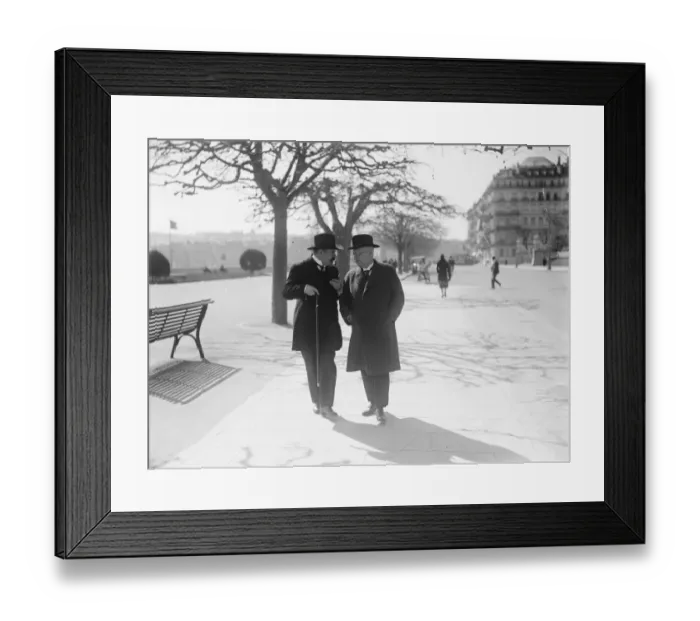 Framed Print : The crisis at Geneva. Dr Luther and M Vandervelde walking by the lakeside in discussion