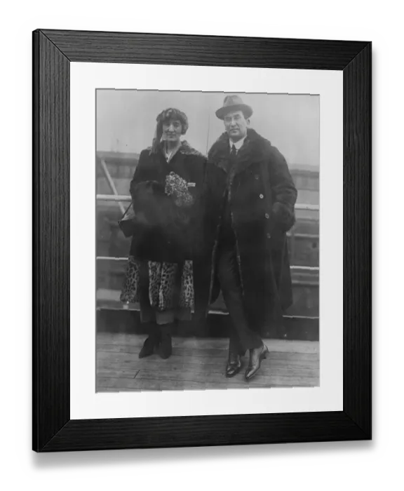 Framed Print : Notables sailing on thess Homeric. Mr and Mrs Albert Coates returning to England Framed Print : Notables sailing on thess Homeric. Mr and Mrs Albert Coates returning to England