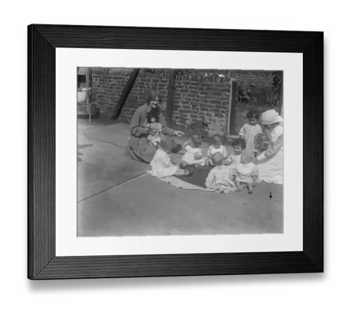 Framed Print : Joan of Arc among the babies. Miss Sybil Thorndike, who so wonderfully impersonated Framed Print : Joan of Arc among the babies. Miss Sybil Thorndike, who so wonderfully impersonated