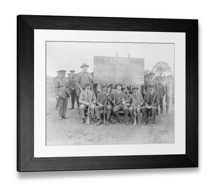 Framed Print : Lords defeat Commons at Bisley The Lords team ( left to right ) Colonel Hopton ( Coach )