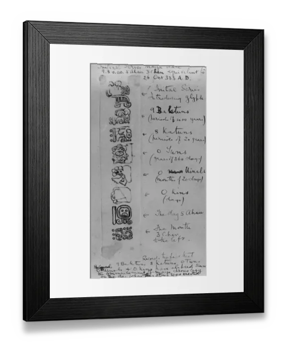 Framed Print : Famous explorers striking discovery. Dated tablet found on Hitherto Unknown Maya Framed Print : Famous explorers striking discovery. Dated tablet found on Hitherto Unknown Maya