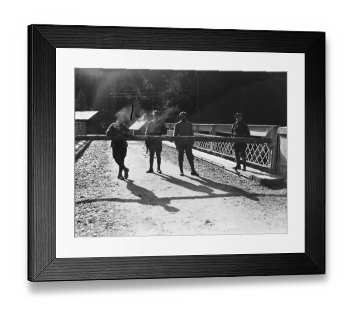 Framed Print : Polish frontier. Czechoslovakia. Polish frontier road and frontier guards of both nations Framed Print : Polish frontier. Czechoslovakia. Polish frontier road and frontier guards of both nations