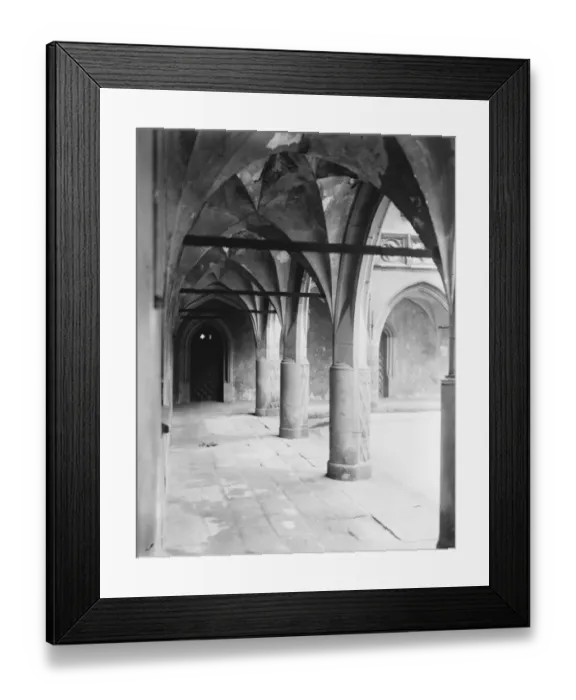 Framed Print : Cracow, Poland. The famous old courtyard, showing beautiful Gothic colonnade Framed Print : Cracow, Poland. The famous old courtyard, showing beautiful Gothic colonnade