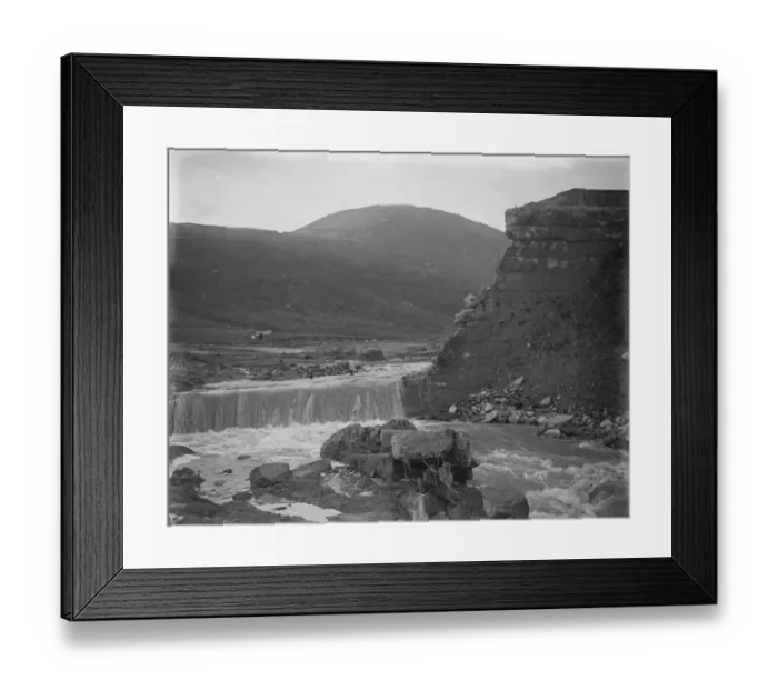 Framed Print : The Welsh disaster. The now wide open sluice gate relieving the pressure upon Framed Print : The Welsh disaster. The now wide open sluice gate relieving the pressure upon