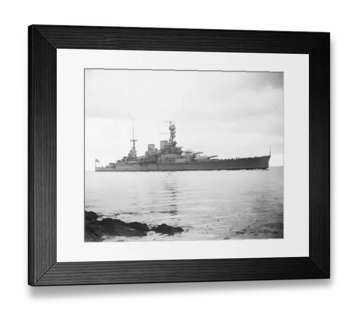 Framed Print : Famous battleship to show the flag round the world. The latest picture of HMS Repulse