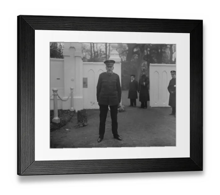 Framed Print : Salvation army high council sensation. Staff Captin, Dr Herbert Hart, outside Framed Print : Salvation army high council sensation. Staff Captin, Dr Herbert Hart, outside